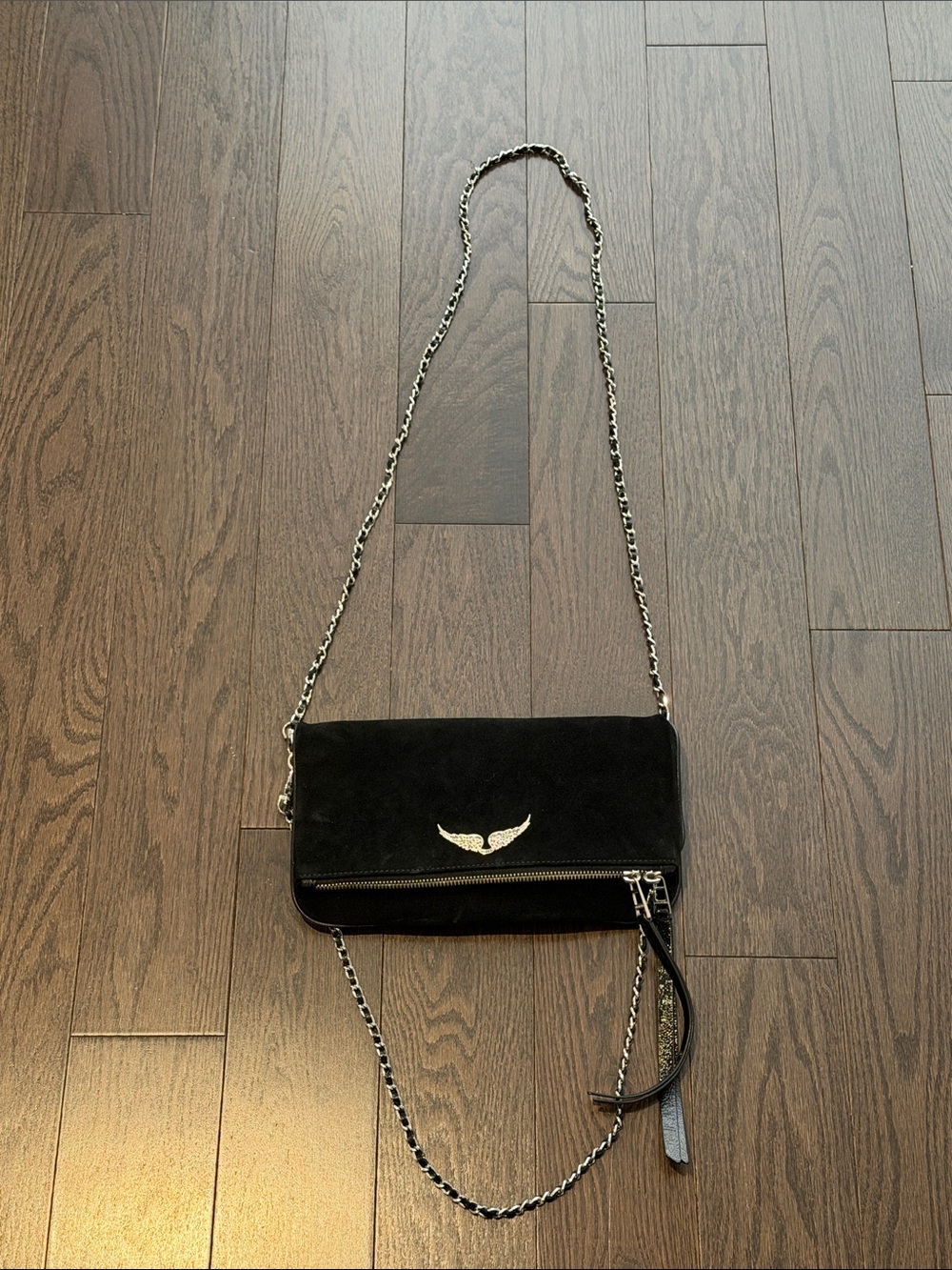 Zadig & Voltaire black suede rock bag